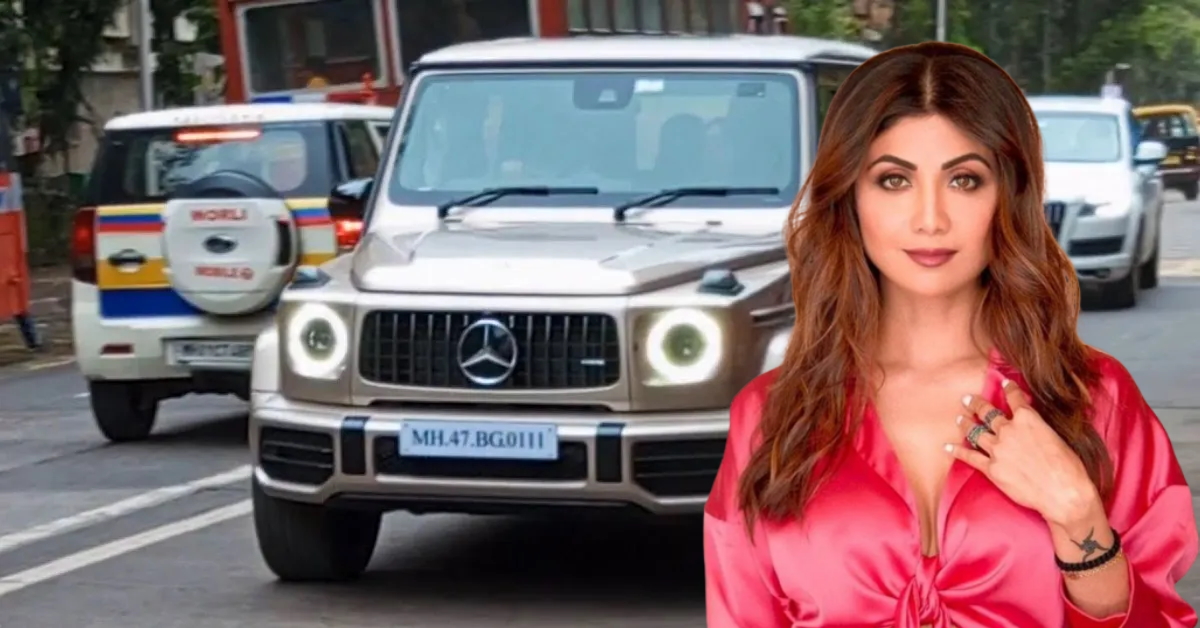 bollywood actress shila shetty in her merc amg SUV