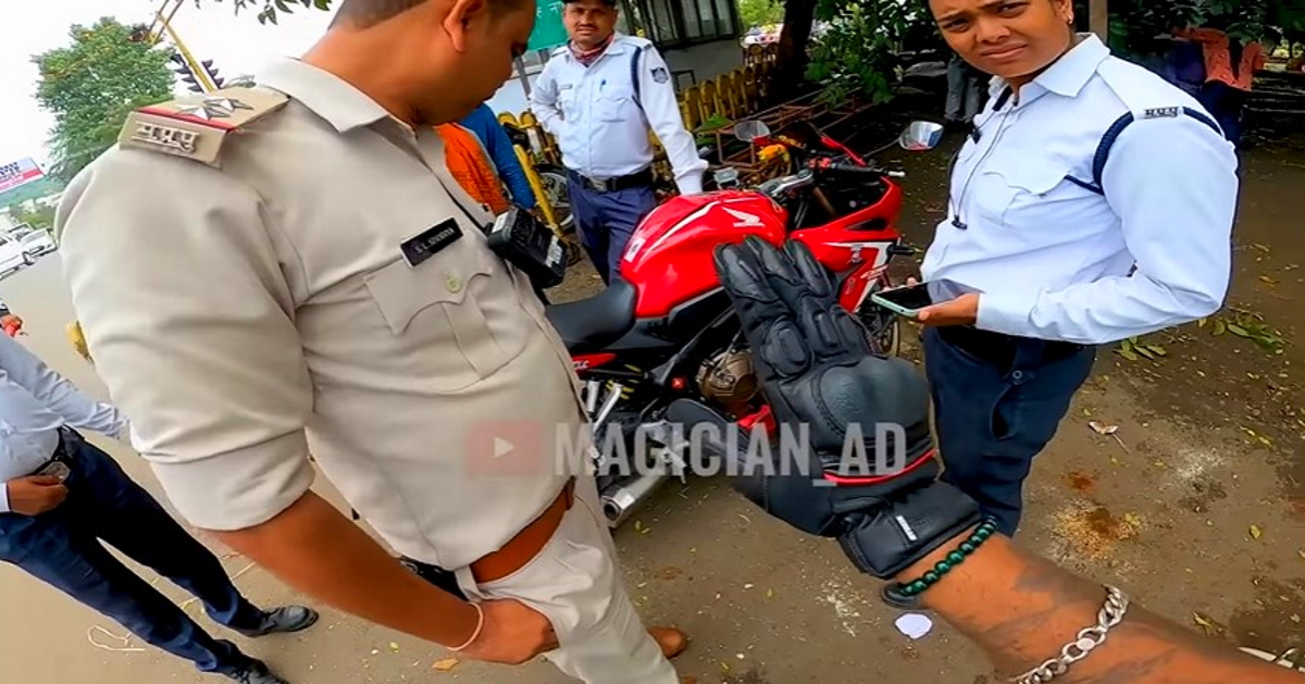 Superbike rider busted for no reason by cops: Let off after showing magic tricks [Video]