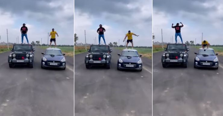Man stunting on top of a moving Maruti Swift shows why such stunts are so risky [Video]