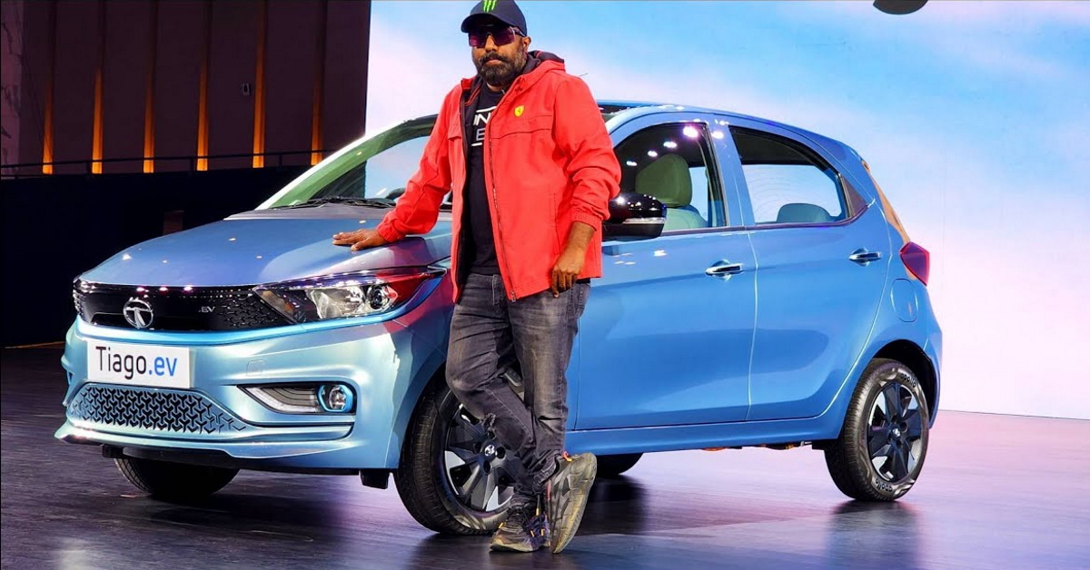 Tata Tiago electric hatchback in a detailed walkaround video