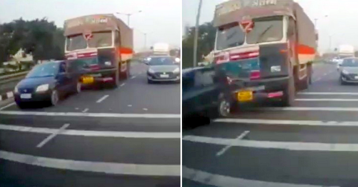 Dashcam footage of truck that caused 48 vehicle pile-up on Bangalore-Pune highway out