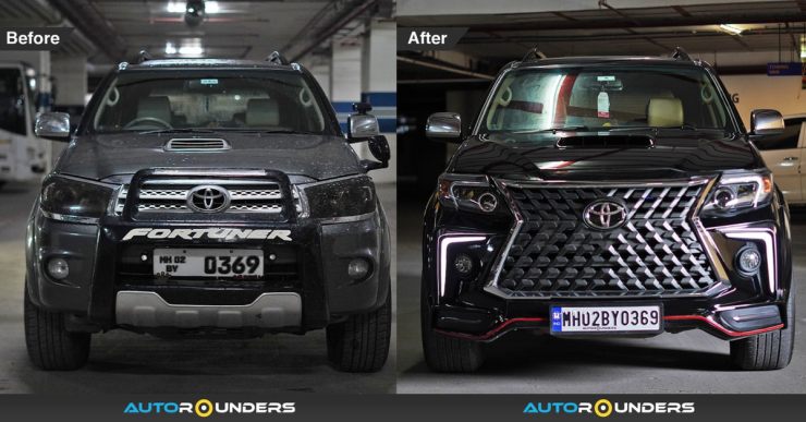 Type 1 Toyota Fortuner SUV modified with Lexus body kit looks goo