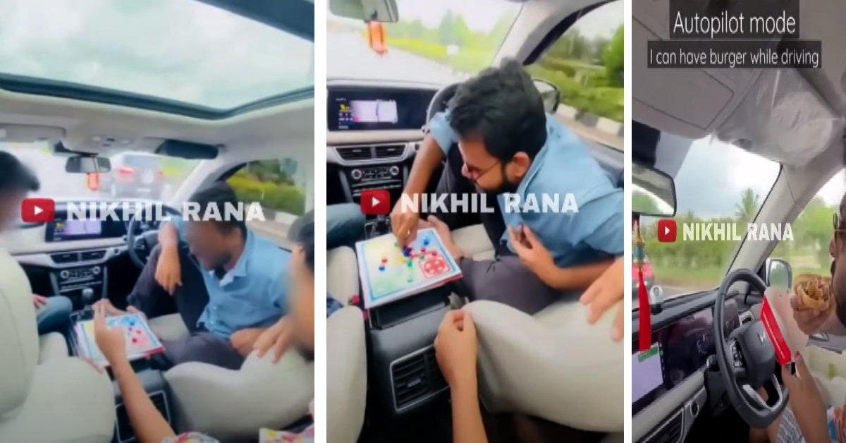 Mahindra XUV700 occupants play Ludo and eat lunch while using ADAS: Is it safe? [Video]