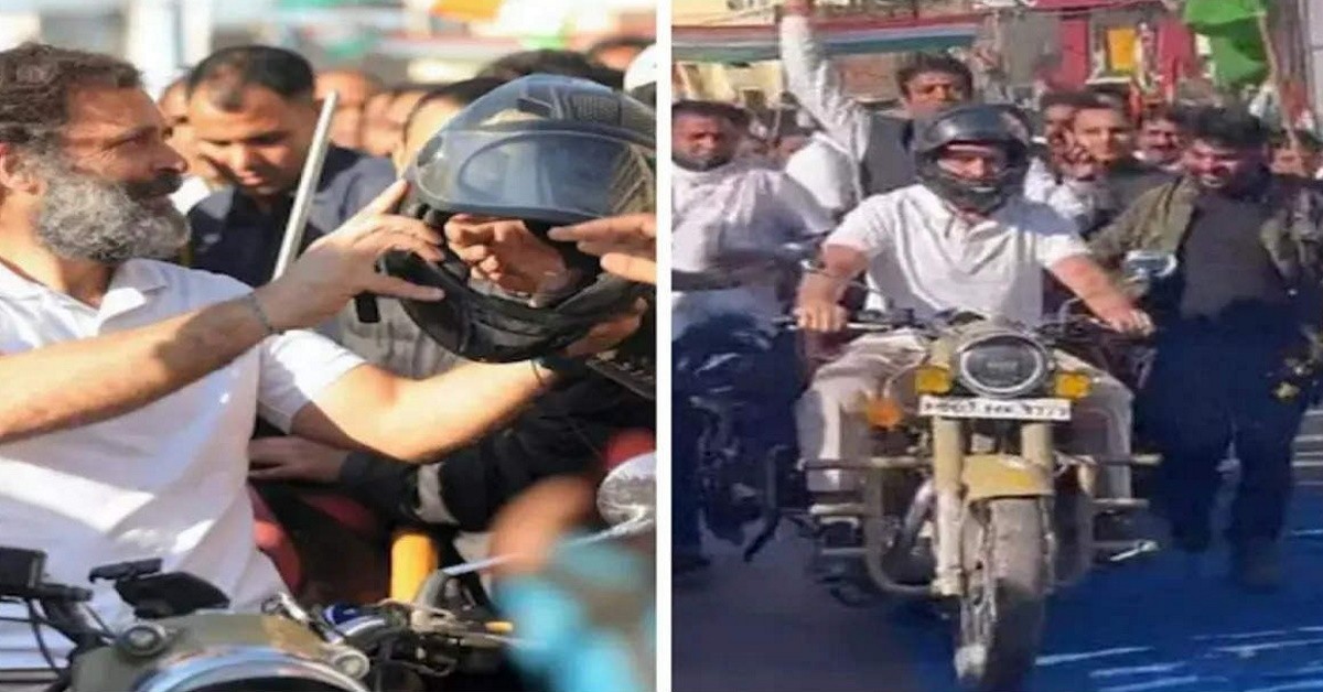 Politician Rahul Gandhi takes a ride on Royal Enfield Classic 500 Desert Storm [Video]