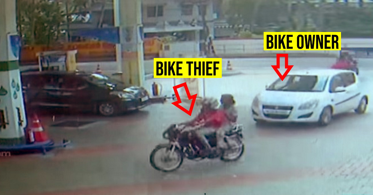 Bike thief stops right in front of bike owner to fill petrol in Kerala [Video]