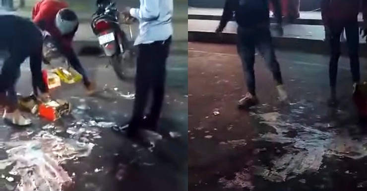 Boy cuts birthday cake in the middle of the road: UP Police makes him clean the road