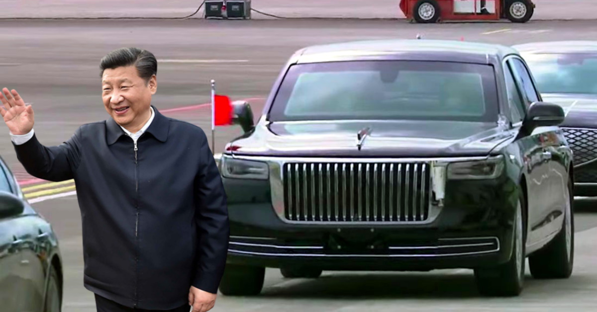 President Xi Jinping spotted in Chinese Rolls Royce Hongqi N701