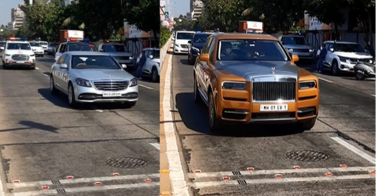 Ambanis’ convoy with Mercedes-Benz S600 Guard, Rolls Royce Cullinan & armoured BMW 7-Series spotted on the road