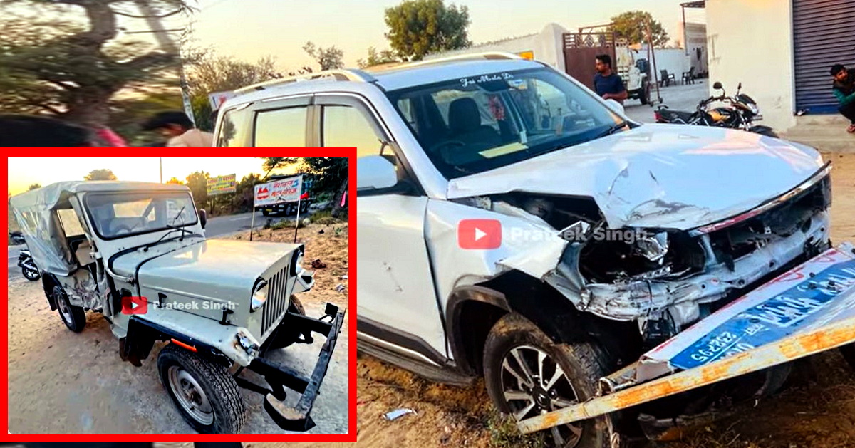 Brand new Mahindra Scorpio-N crashes into old Jeep: Old Jeep shows how tough it’s built [Video]