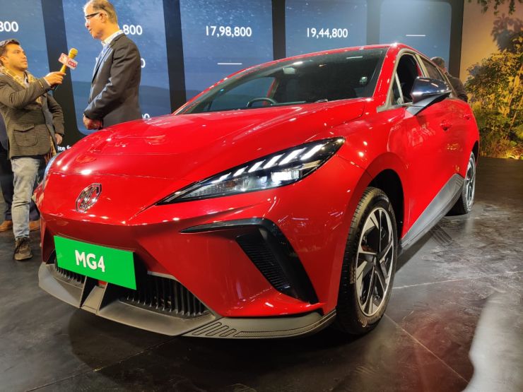 MG Motor MG4 electric hatchback showcased at Auto Expo 2023