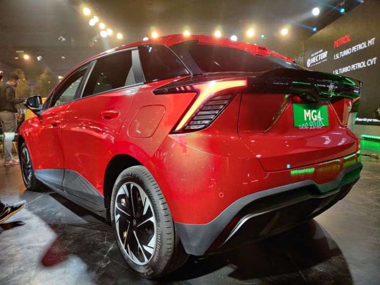 MG Motor MG4 electric hatchback showcased at Auto Expo 2023
