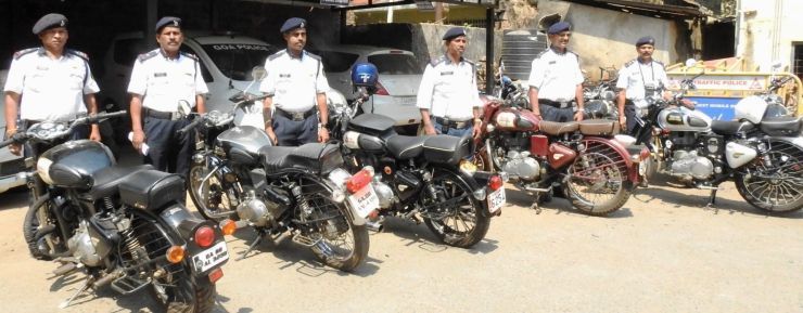 Goa police seizes 40 motorcycles – mainly Royal Enfields – for modified silencers