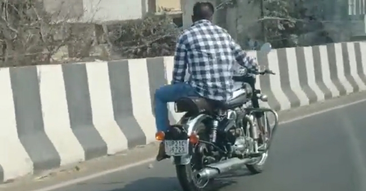 Royal Enfield Bullet rider’s backseat riding stunt in UP’s Moradabad goes viral [Video]