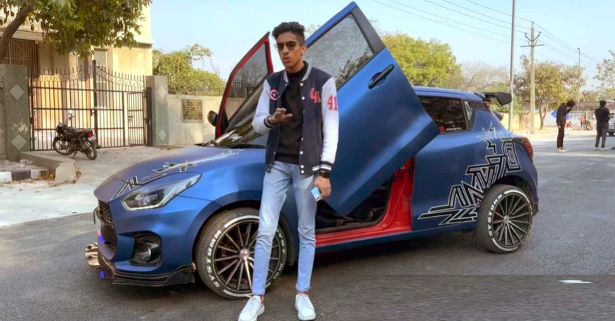 Maruti Suzuki Swift modified with Lamborghini scissor doors [Video]