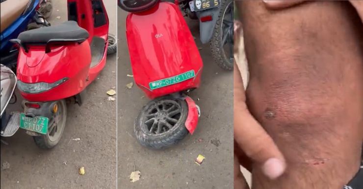 Yet another Ola S1 Pro electric scooter’s front suspension breaks after accident: Rider injured [Video]