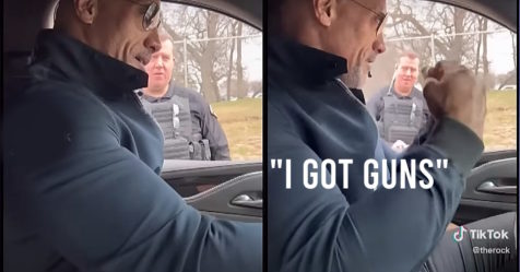 Dwayne Johnson joke about guns to cop