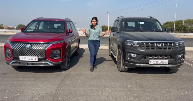 MG Hector Facelift compared with Mahindra Scorpio-N on video