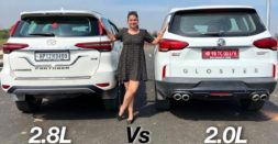 Toyota Fortuner vs MG Gloster in a drag race [Video]