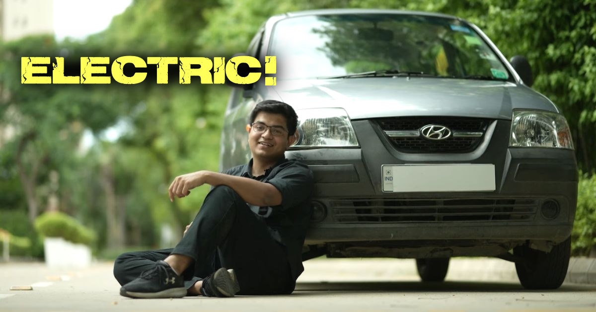 Hyundai Santro hatchback converted into electric vehicle