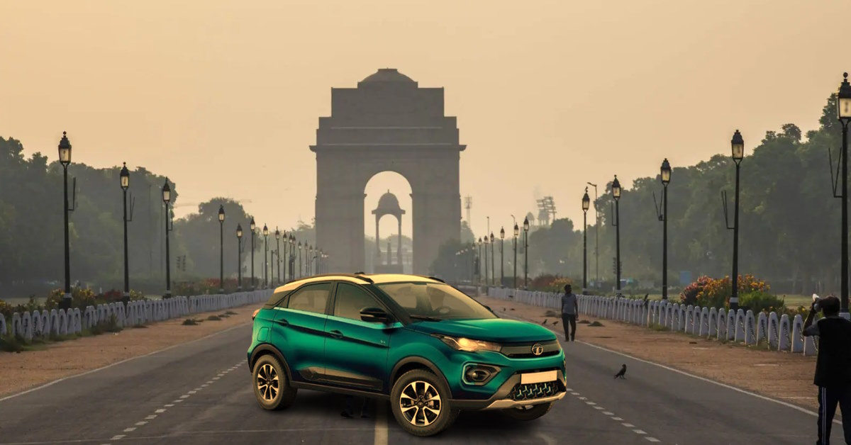 EV sales in Delhi rise - Nexon EV at India Gate