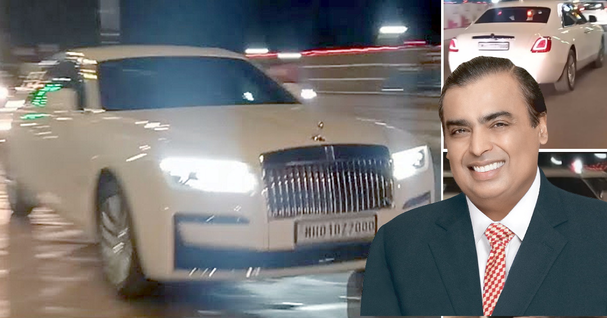 Billionaire Mukesh Ambani’s second Rolls Royce Ghost EWB seen on the road in Mumbai