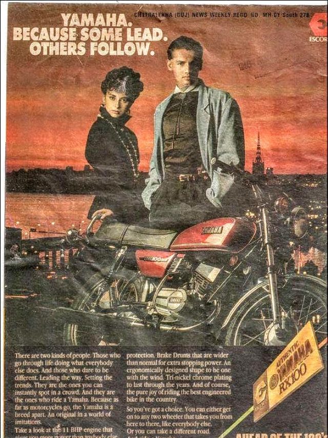 Yamaha RX100, the legendary motorcycle: 1080s & 90s Ads and Pics
