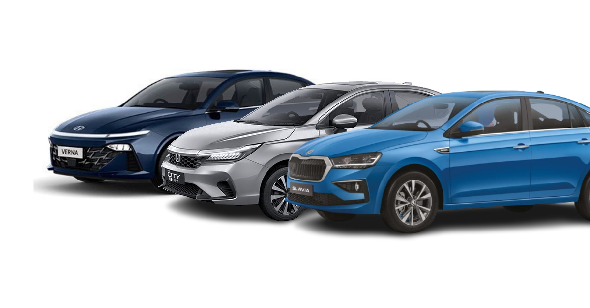 Budget-conscious Car Buying Guide comparison between Honda City, Skoda Slavia, Hyundai Verna