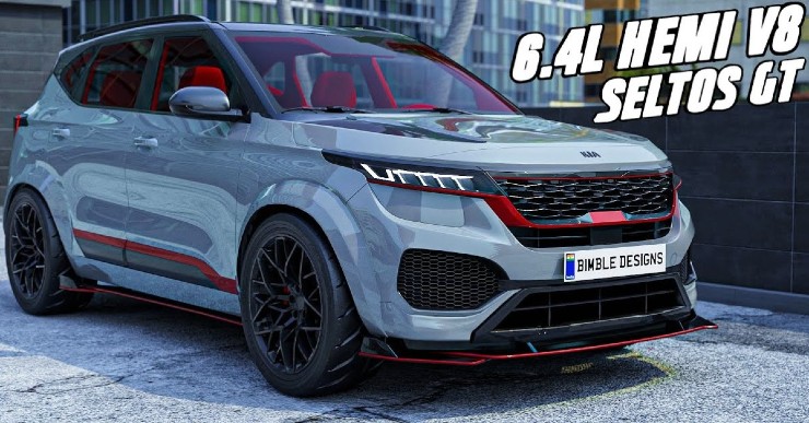 Kia Seltos GT imagined with a monstrous V8 engine
