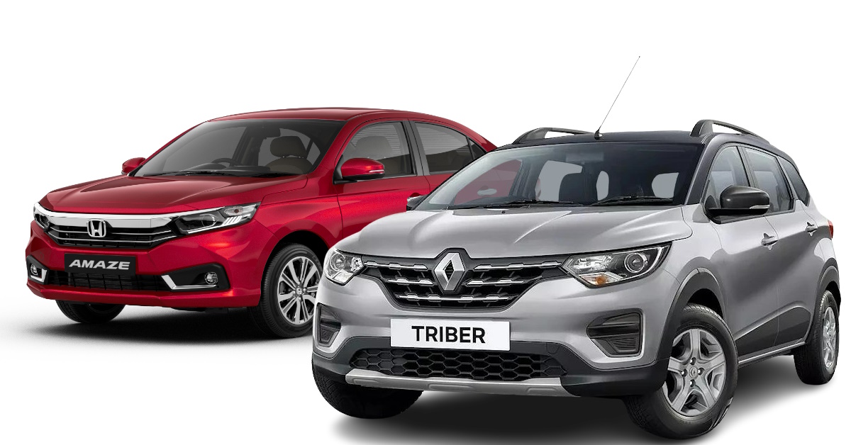 Honda Amaze vs Renault Triber featured image for family buyer story Honda Amaze vs Renault Triber featured image for family buyer story