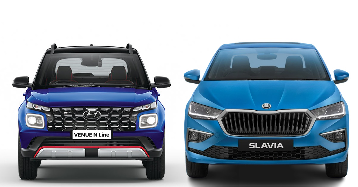 Hyundai Venue N Line vs Skoda Slavia comparison featured image Hyundai Venue N Line vs Skoda Slavia comparison featured image