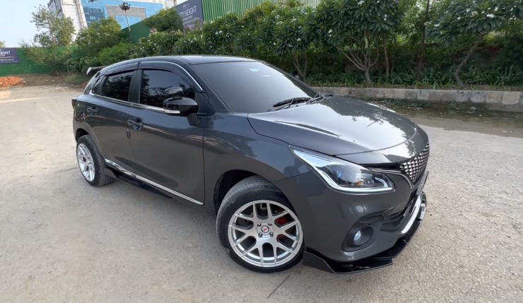 2023 Maruti Suzuki Baleno CNG modified with custom alloy wheels looks hot [Video]
