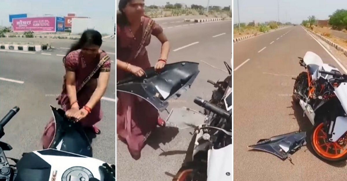 frustrated woman vs ktm rc390