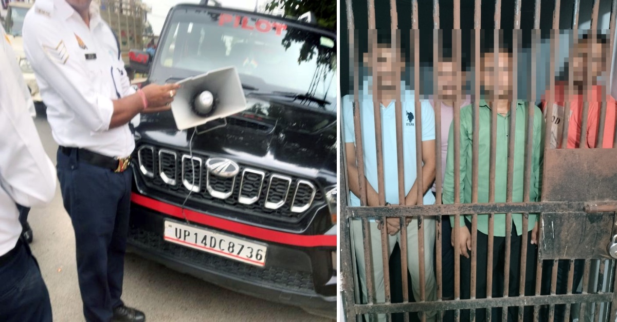 Bouncers play hooter in Mahindra Scorpio escort car: Arrested by cops [Video]