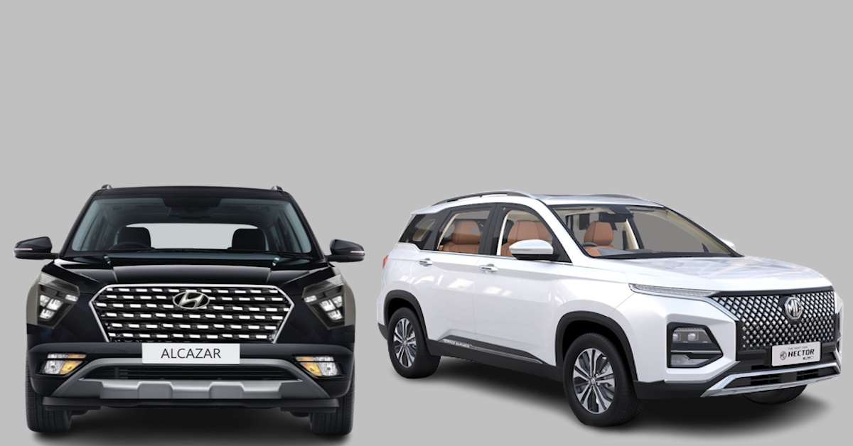 mg hector plus vs hyundai alcazar a comparison of their variants priced rs 17 20 lakh for tech savvy gadget lovers mg hector plus vs hyundai alcazar a comparison of their variants priced rs 17 20 lakh for tech savvy gadget lovers