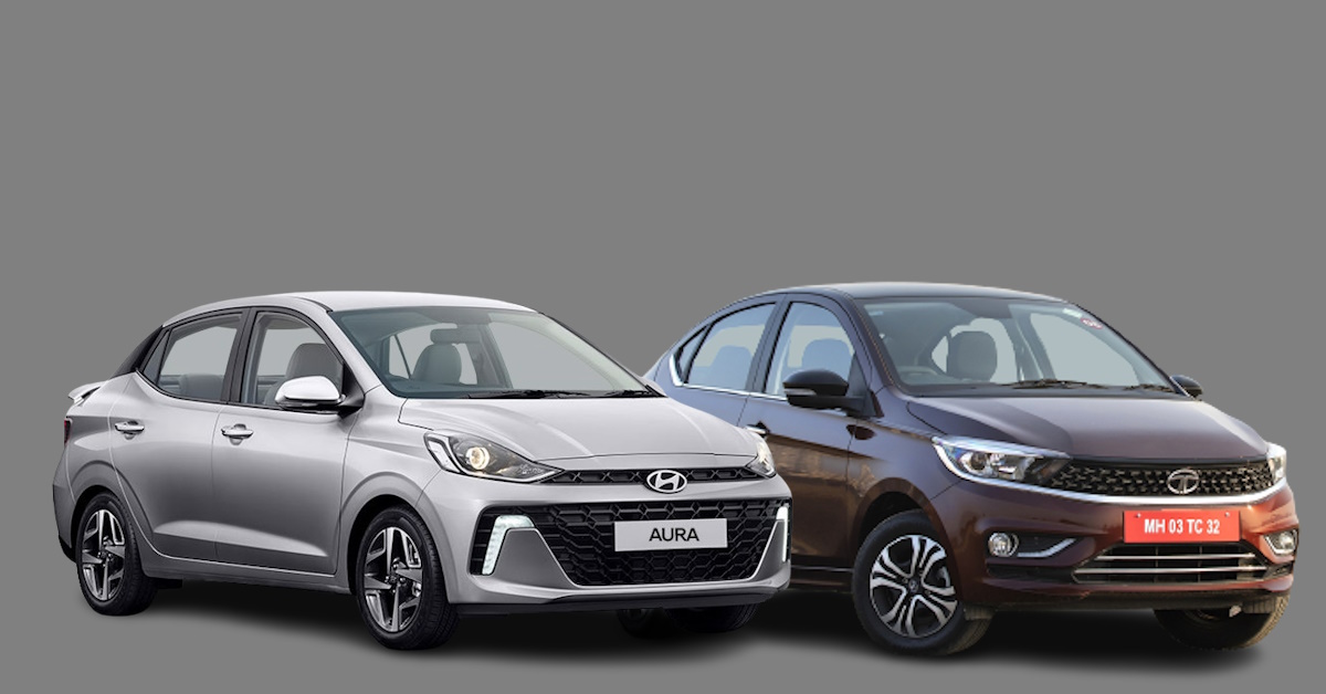 Hyundai Aura vs Tata Tigor comparison featured image