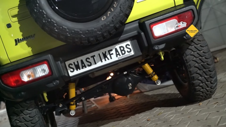Maruti Suzuki Jimny modified with aftermarket suspension and custom bumper is off-road ready [Video]