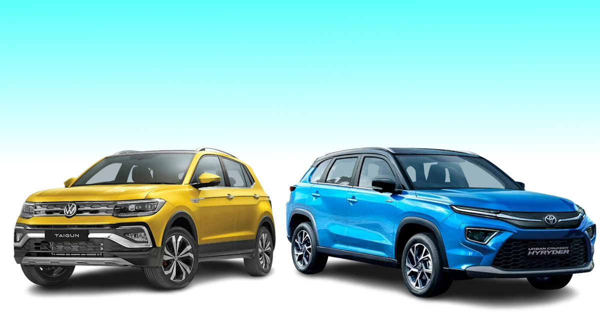 toyota urban cruiser hyryder vs volkswagen taigun comparing their variants priced rs 16 18 lakh for off roading enthusiasts toyota urban cruiser hyryder vs volkswagen taigun comparing their variants priced rs 16 18 lakh for off roading enthusiasts