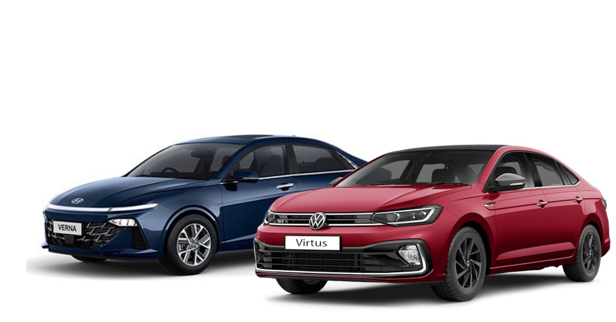 Volkswagen Virtus vs Hyundai Verna comparison featured image