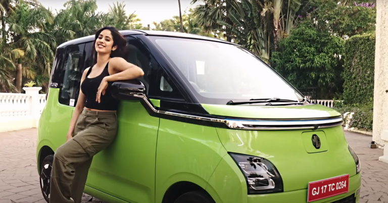 Janhvi Kapoor with MG Comet electric car