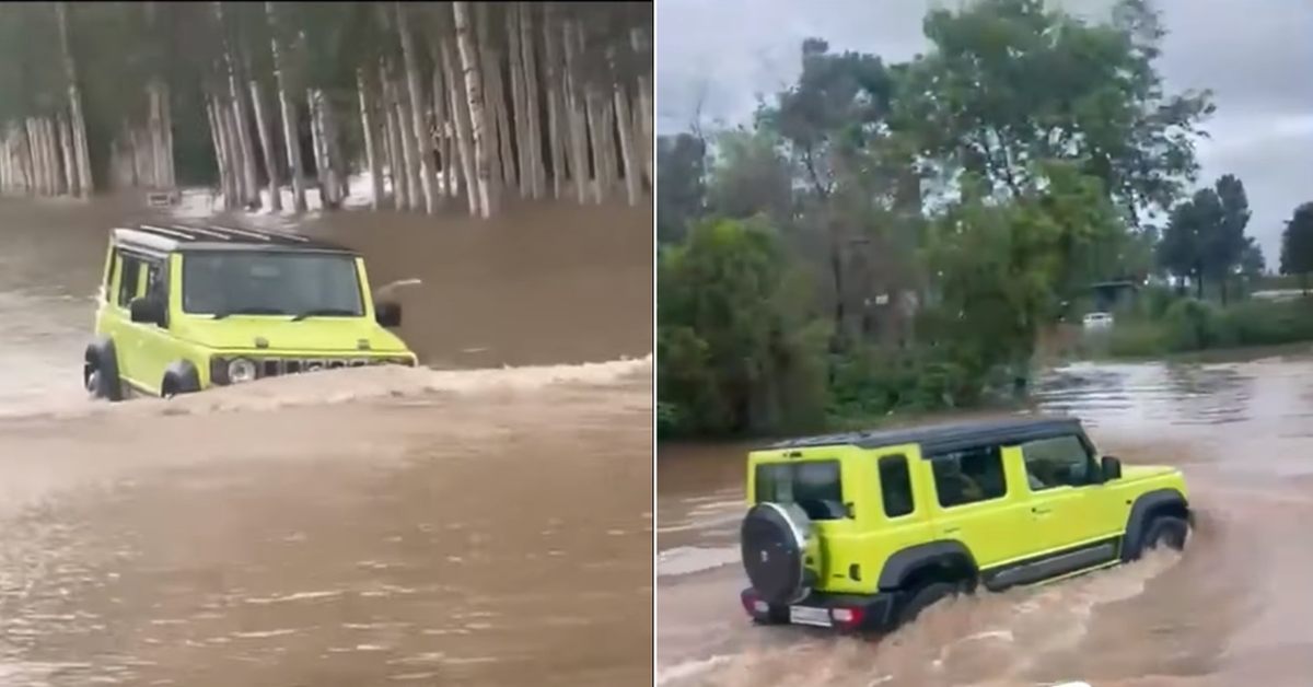 Jimny in flooded roads of Delhi