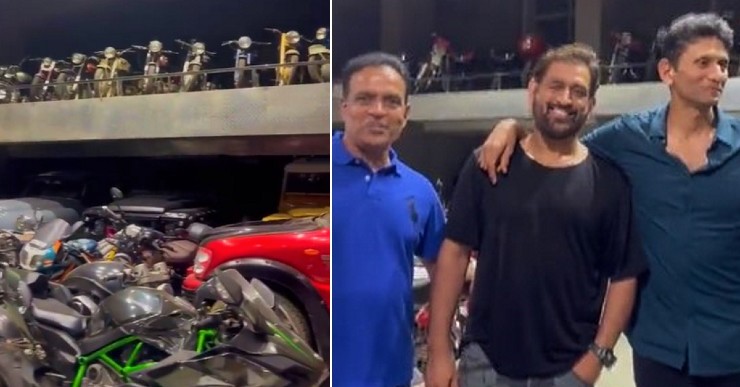 Former Indian cricketers Venkatesh Prasad and Sunil Joshi stunned by MS Dhoni’s car and bike garage [Video]