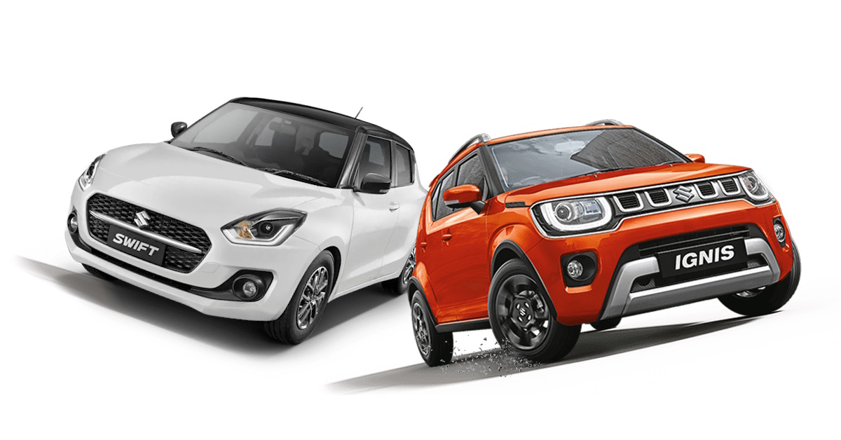 maruti suzuki ignis vs maruti suzuki swift a comparison of their variants under rs 7 lakh for style conscious car buyers maruti suzuki ignis vs maruti suzuki swift a comparison of their variants under rs 7 lakh for style conscious car buyers