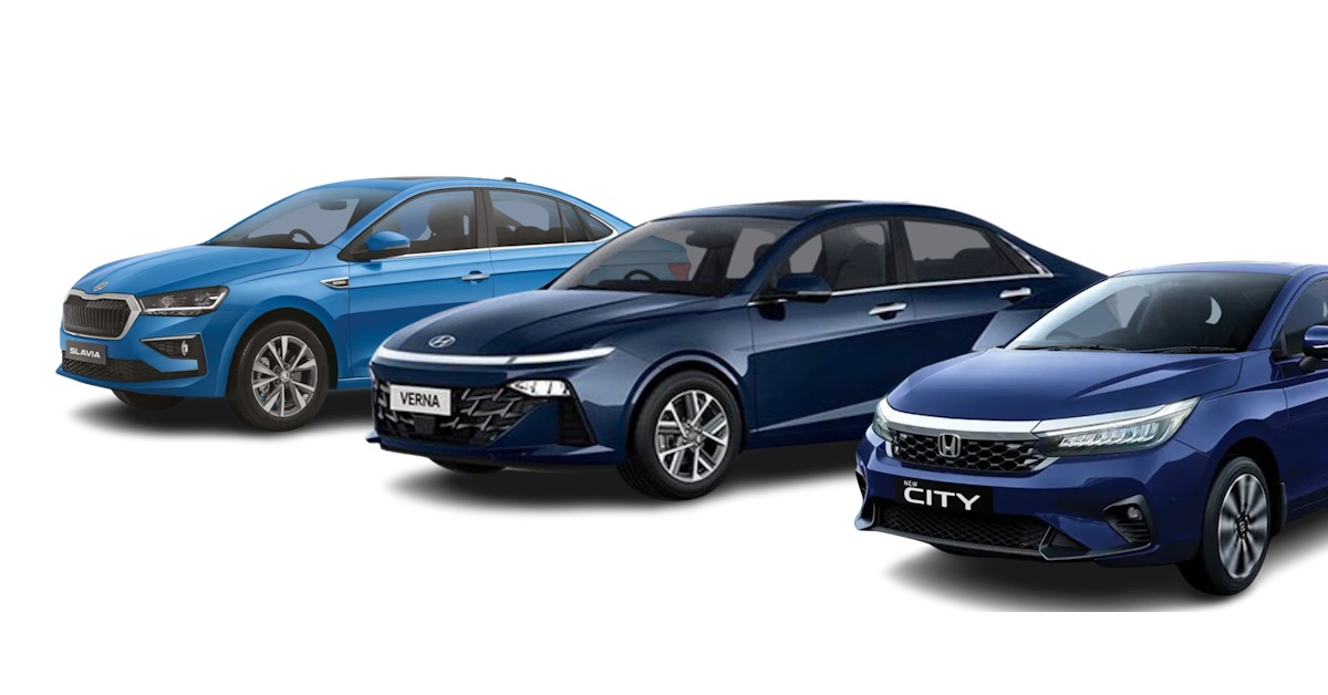 Honda City vs Skoda Slavia vs Hyundai Verna comparison featured image Honda City vs Skoda Slavia vs Hyundai Verna comparison featured image