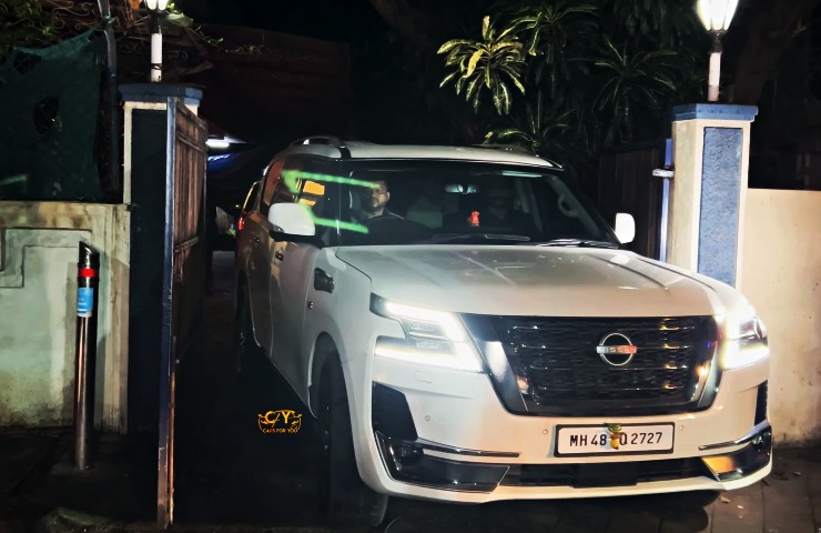 Bollywood superstar Salman Khan spotted leaving studio in his bulletproof Nissan Patrol SUV