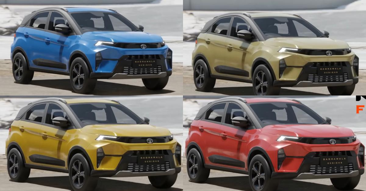 Tata Nexon render multiple colors