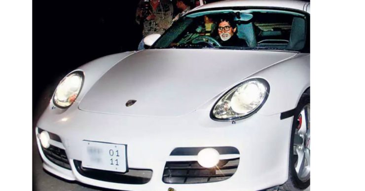 Rare video of Amitabh Bachchan driving his Porsche Cayman sportscar