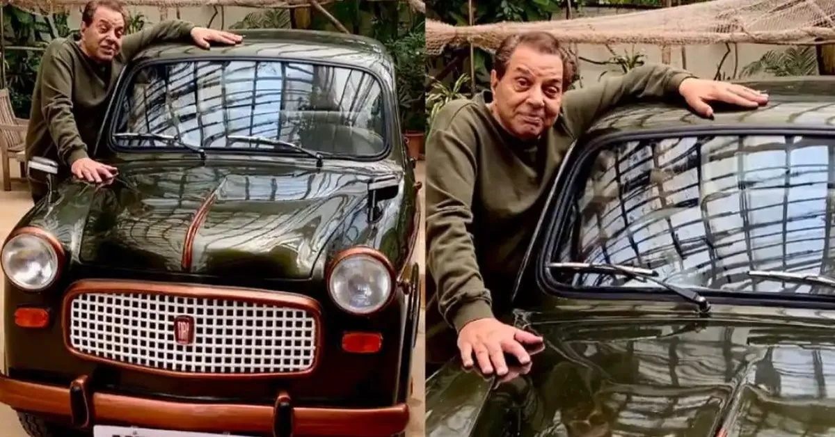 Dharmendra with his Fiat 1100
