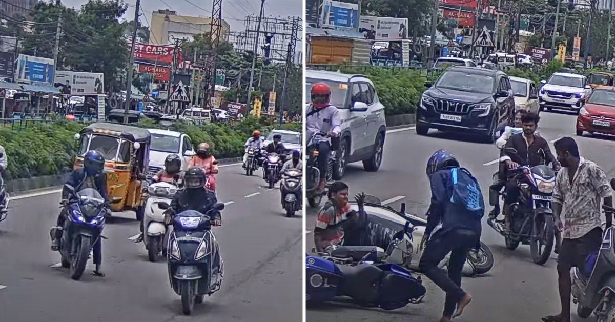 R15 crashes into scooter
