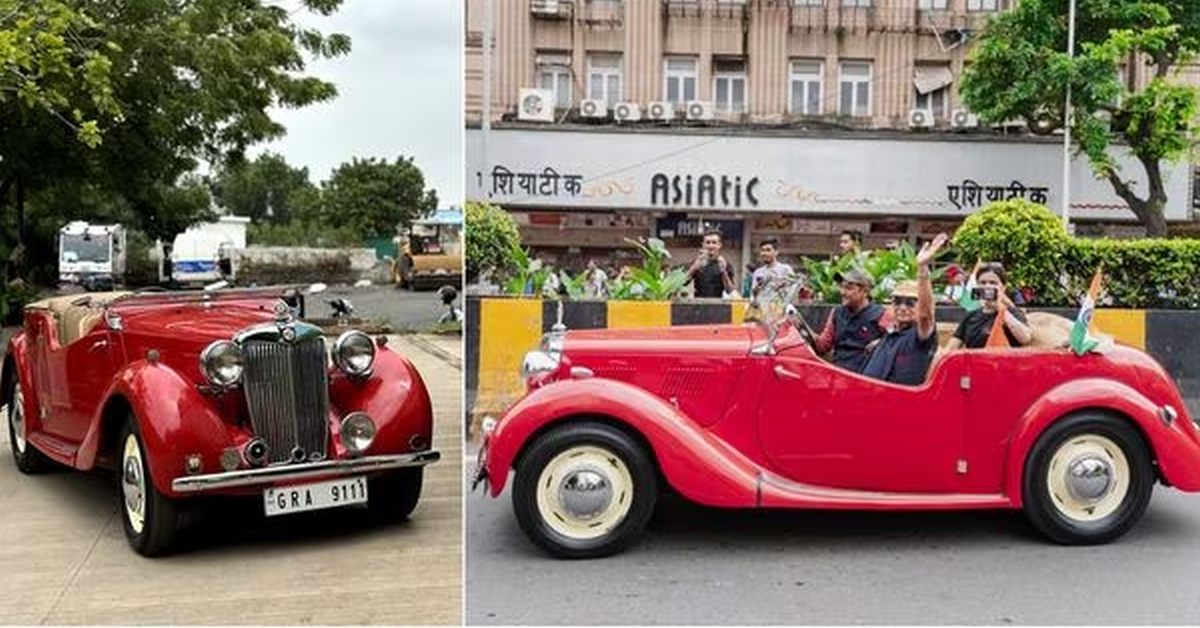 India to London in vintage car