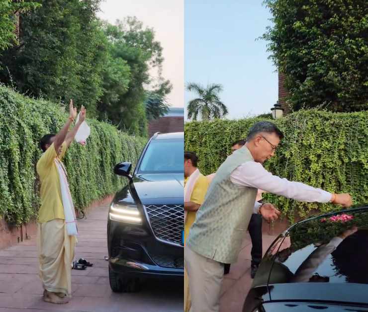 South Korean Ambassador to India welcomes his new Hyundai Genesis luxury sedan with a Pooja: Goes viral [Video]